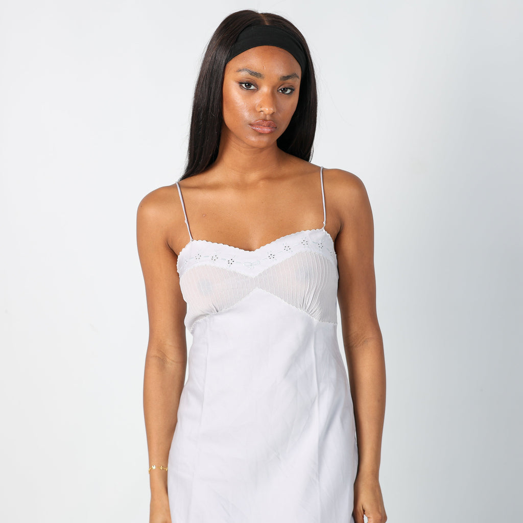 Light Blue Y2K Slip Dress Semi sheer (S)