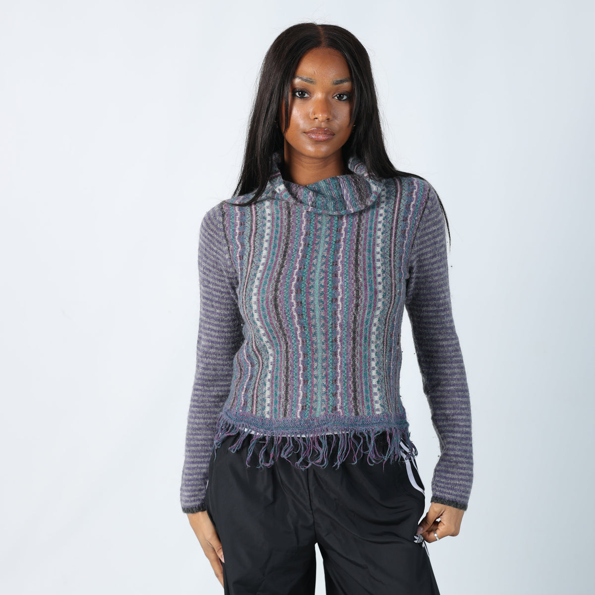 Multicoloured Y2K Aretex Knitted Jumper (S)