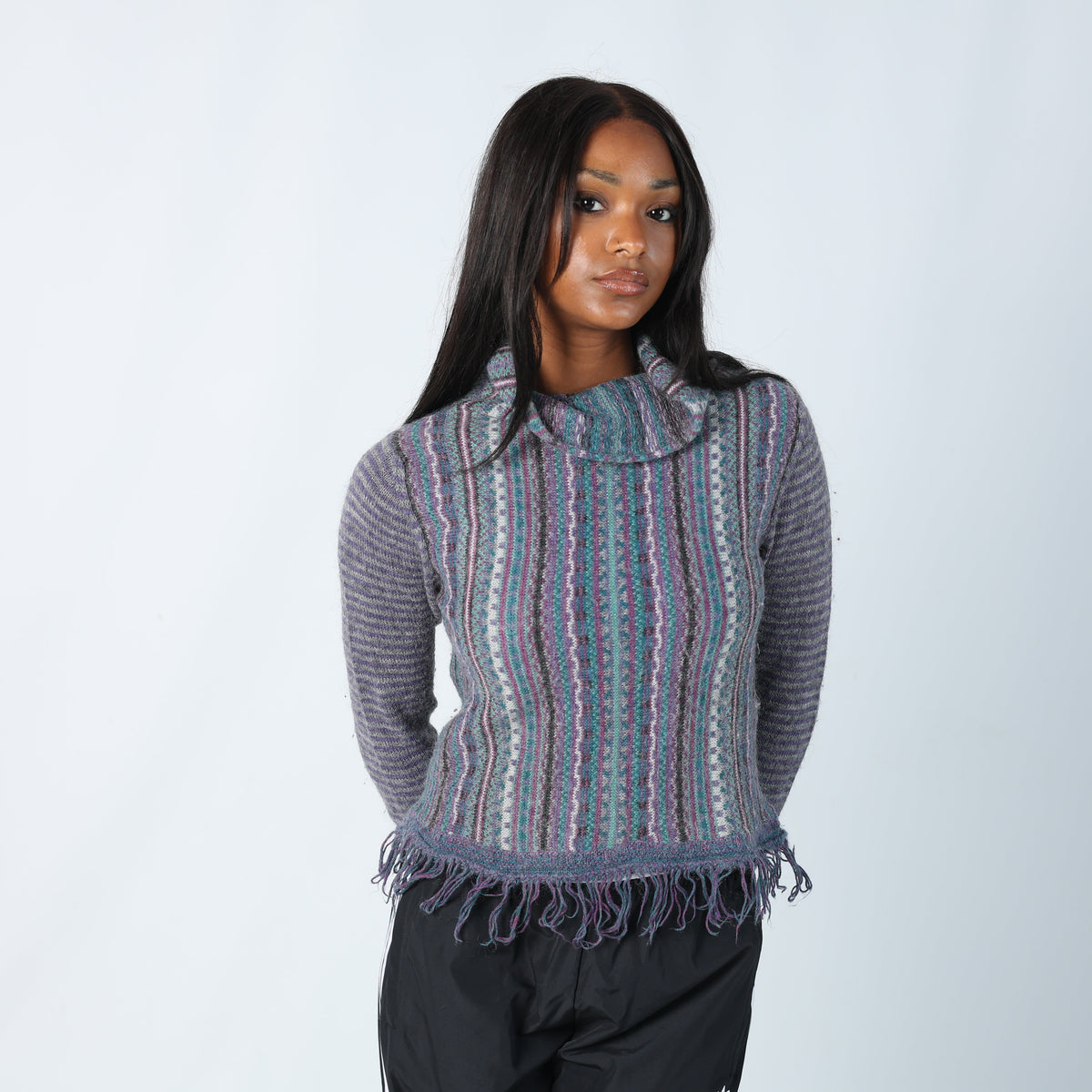 Multicoloured Y2K Aretex Knitted Jumper (S)