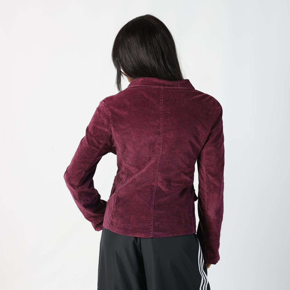 Burgundy Red Y2K Suede Jacket (10)