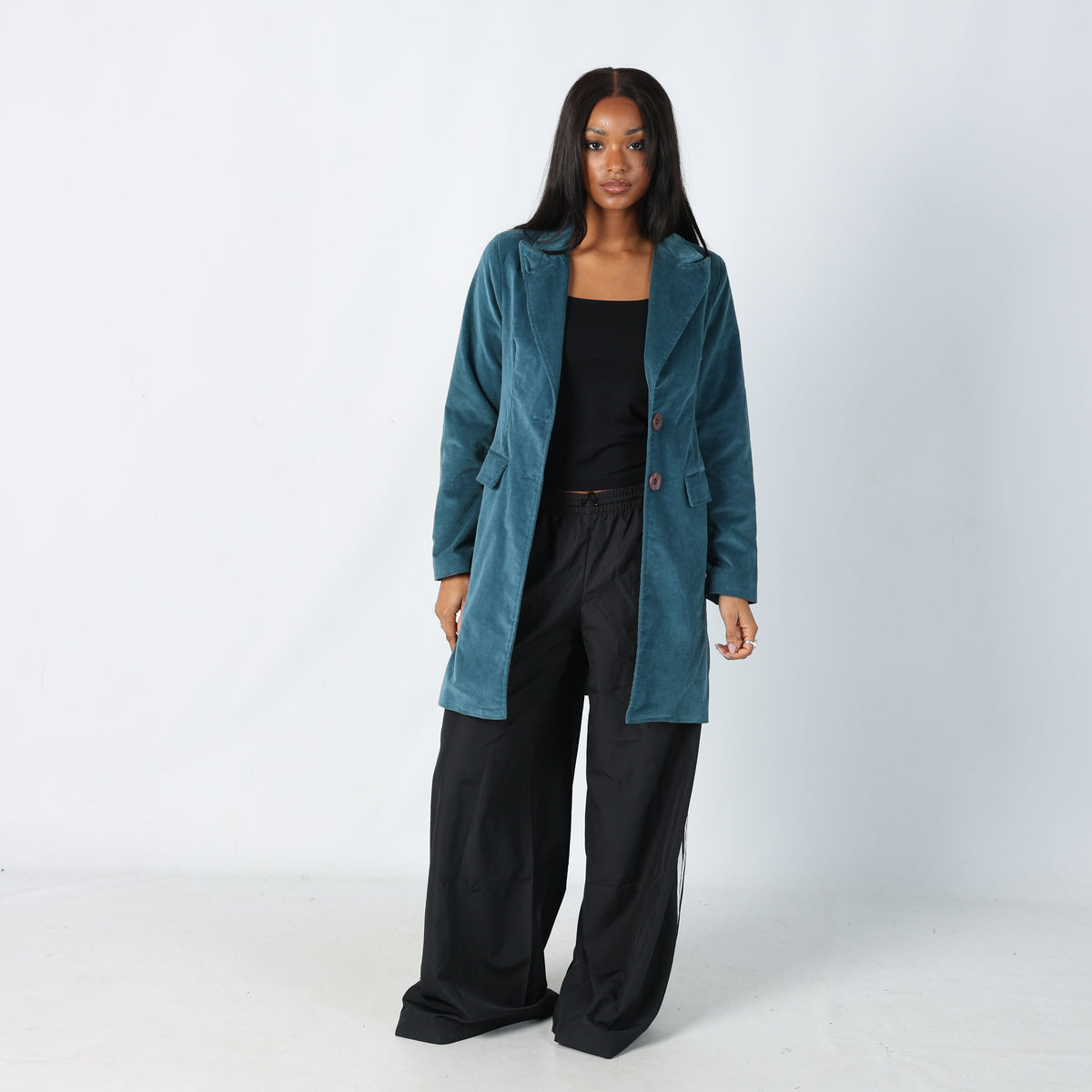 Turquoise Y2K Pea Coat (M)