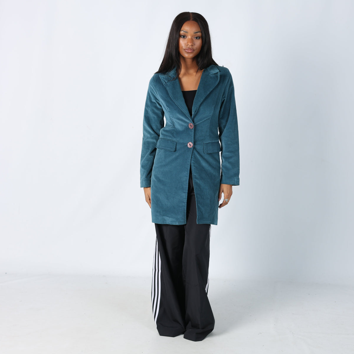 Turquoise Y2K Pea Coat (M)