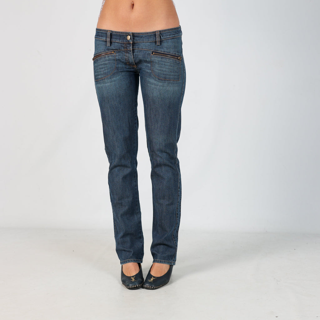 Blue Y2K Denny Rose Straight Jeans (M)