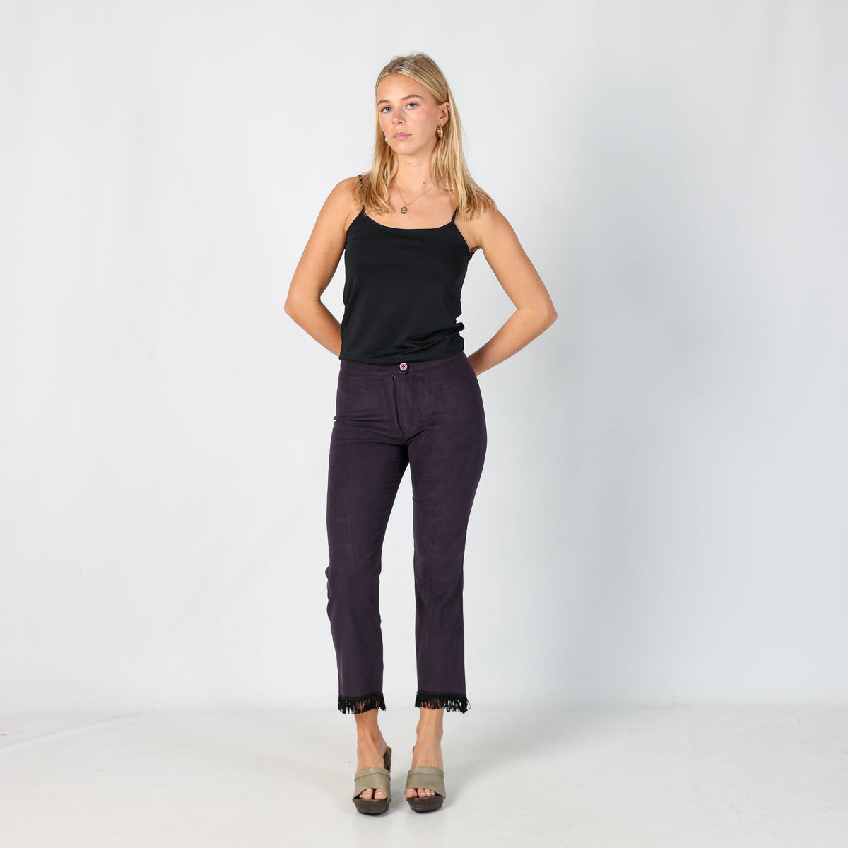 Purple Y2K Onyx Capri Trouser Fringe Detail (S)