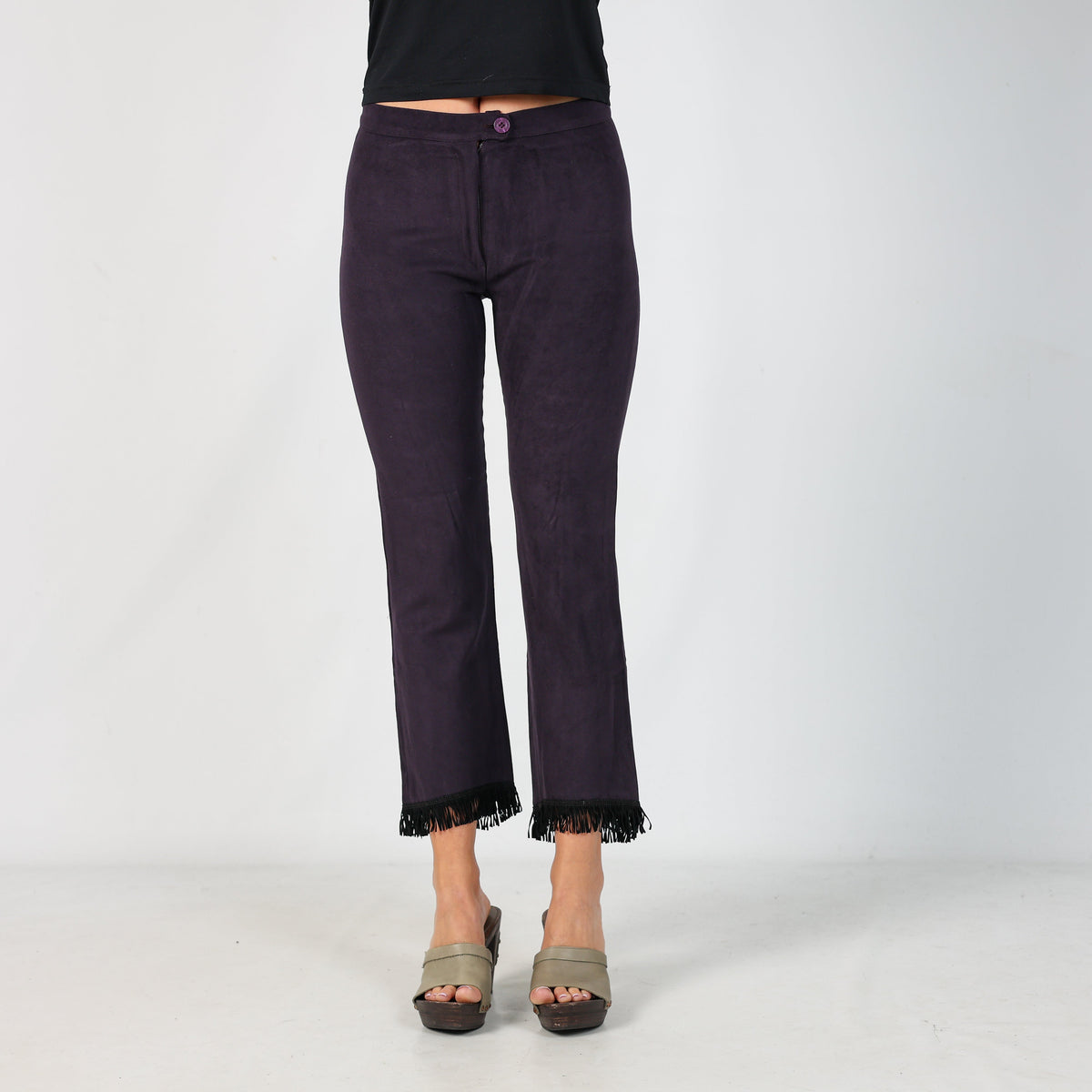 Purple Y2K Onyx Capri Trouser Fringe Detail (S)