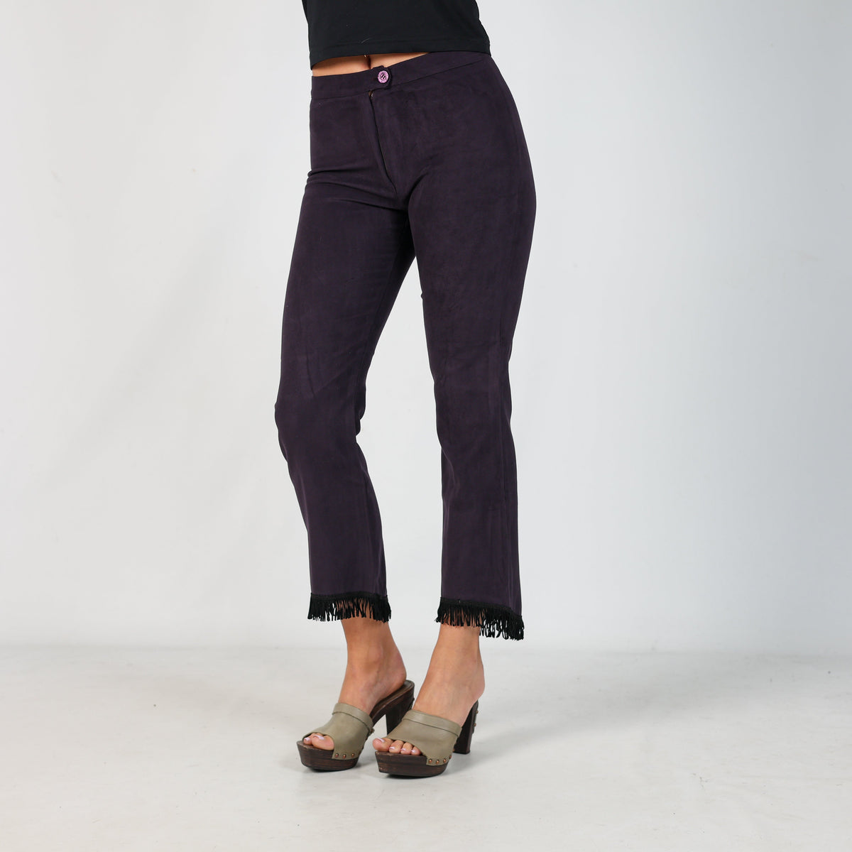 Purple Y2K Onyx Capri Trouser Fringe Detail (S)