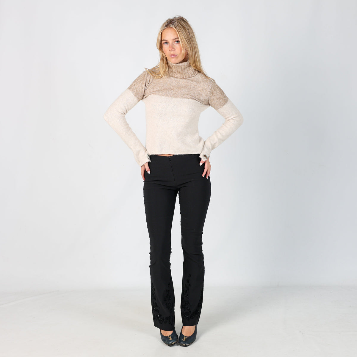 Black Y2K Friponne Formal Trousers (8)
