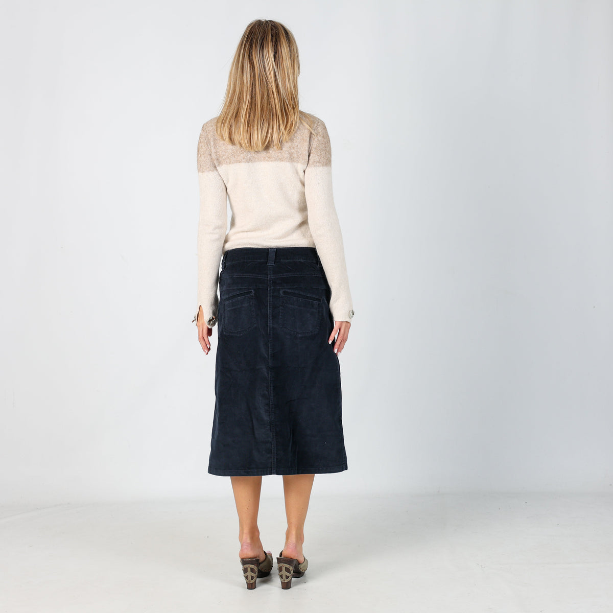Navy Blue Y2K Cord Skirt (S)