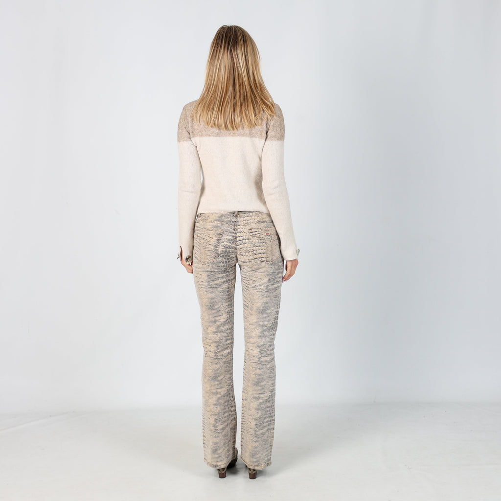 Brown Y2K Miss Sixty Woven Trousers Animal Print (S)