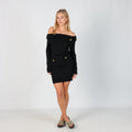 Black Y2K Morgan Knitted Mini Dress (S)