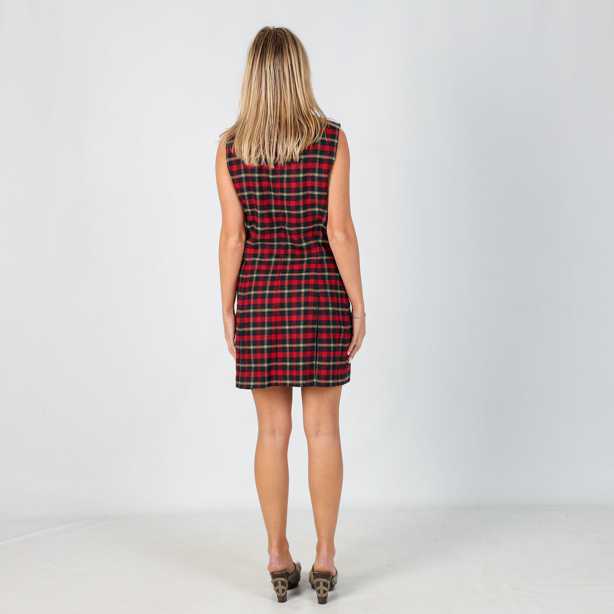 Red Y2K PennyPull Woven Midi Skirt (S)