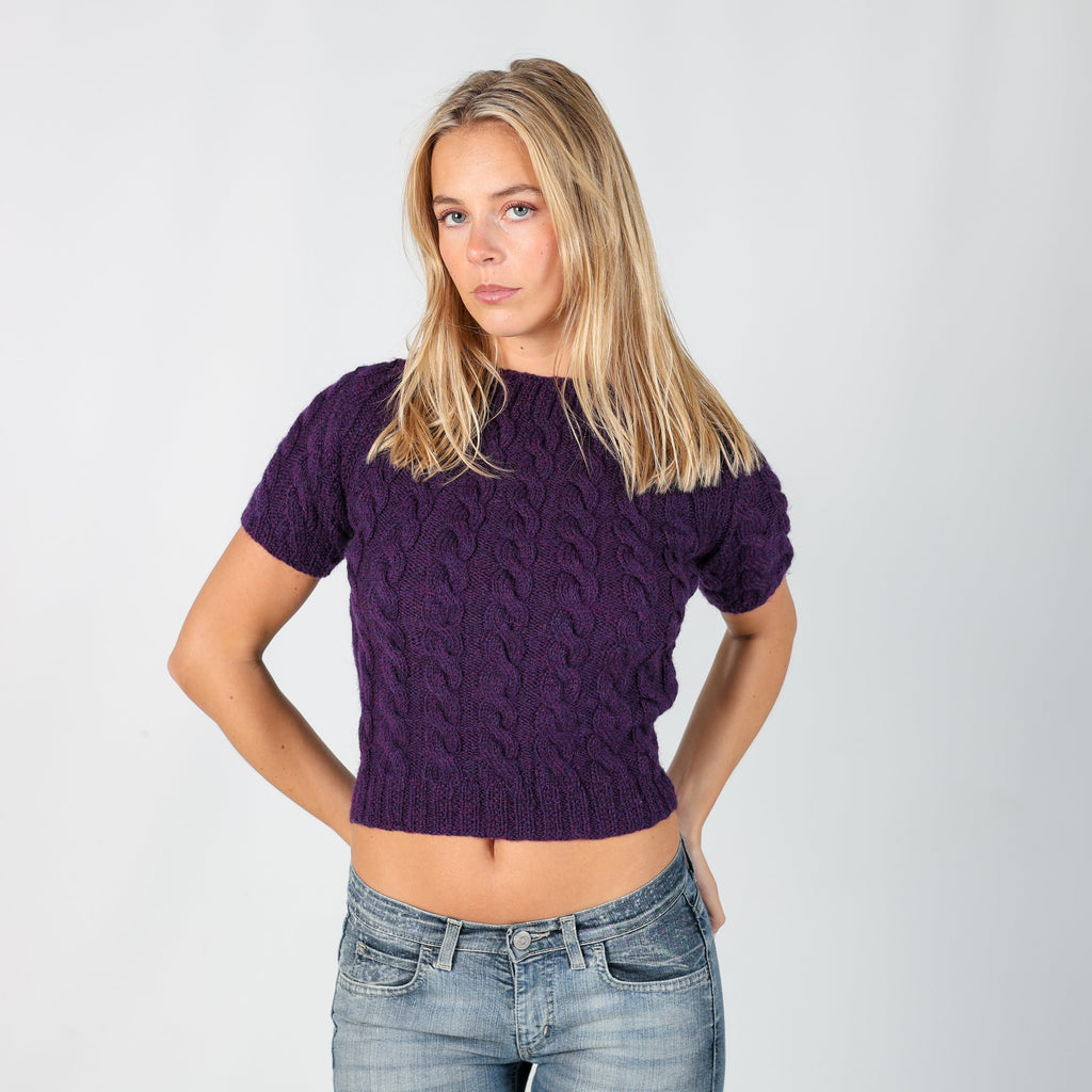 Purple Y2K Knitted Top (S)