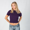 Purple Y2K Knitted Top (S)