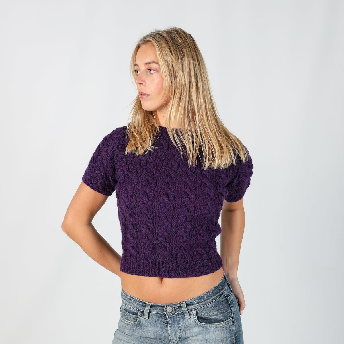 Purple Y2K Knitted Top (S)