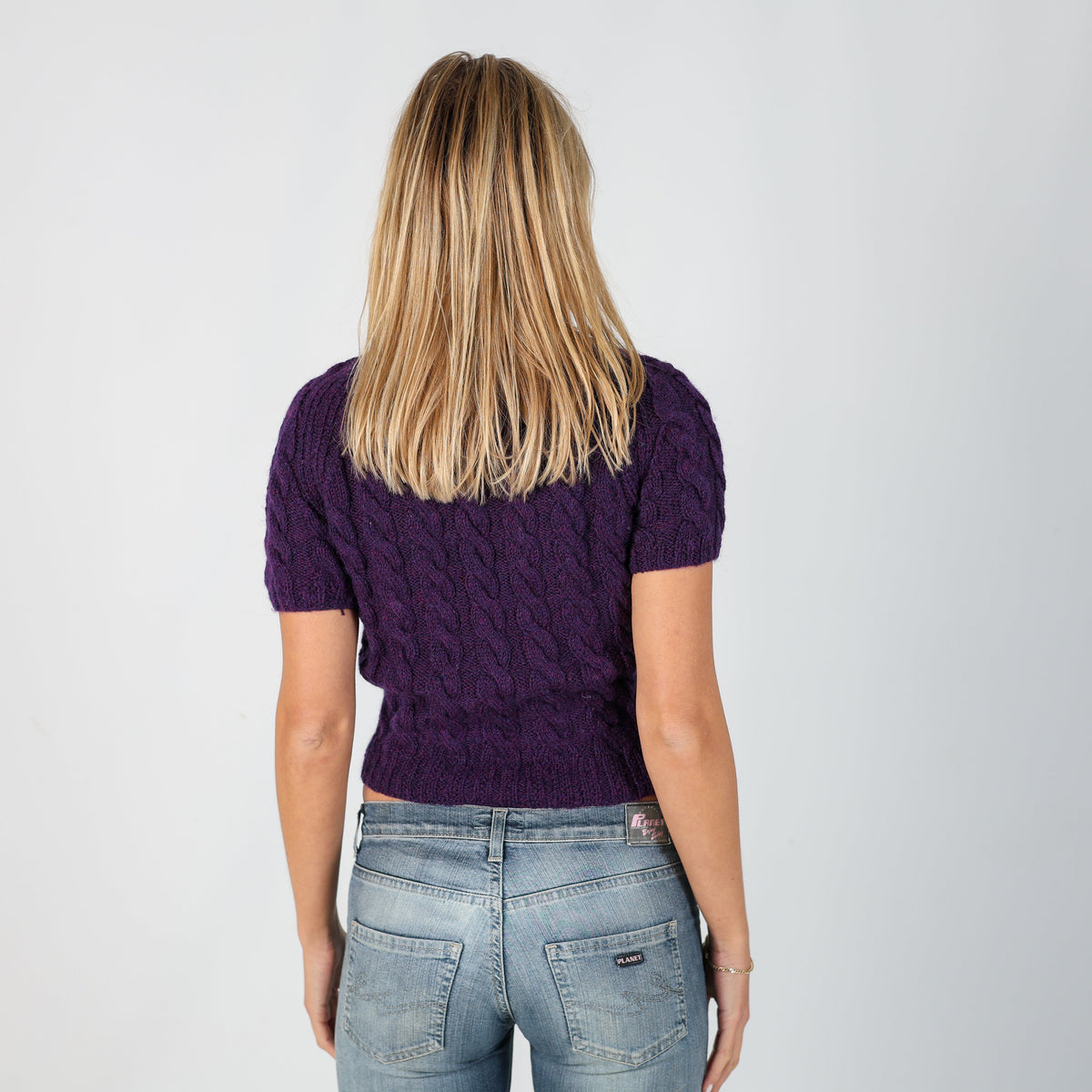 Purple Y2K Knitted Top (S)