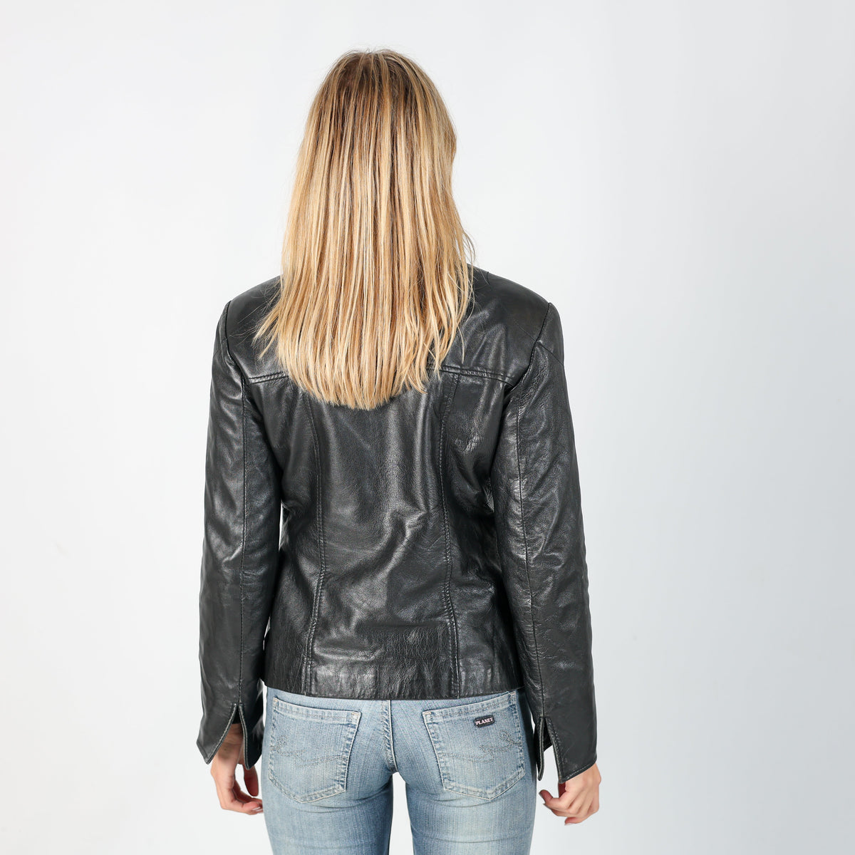 Black 90s L.Lambertazzi Leather Jacket (S)