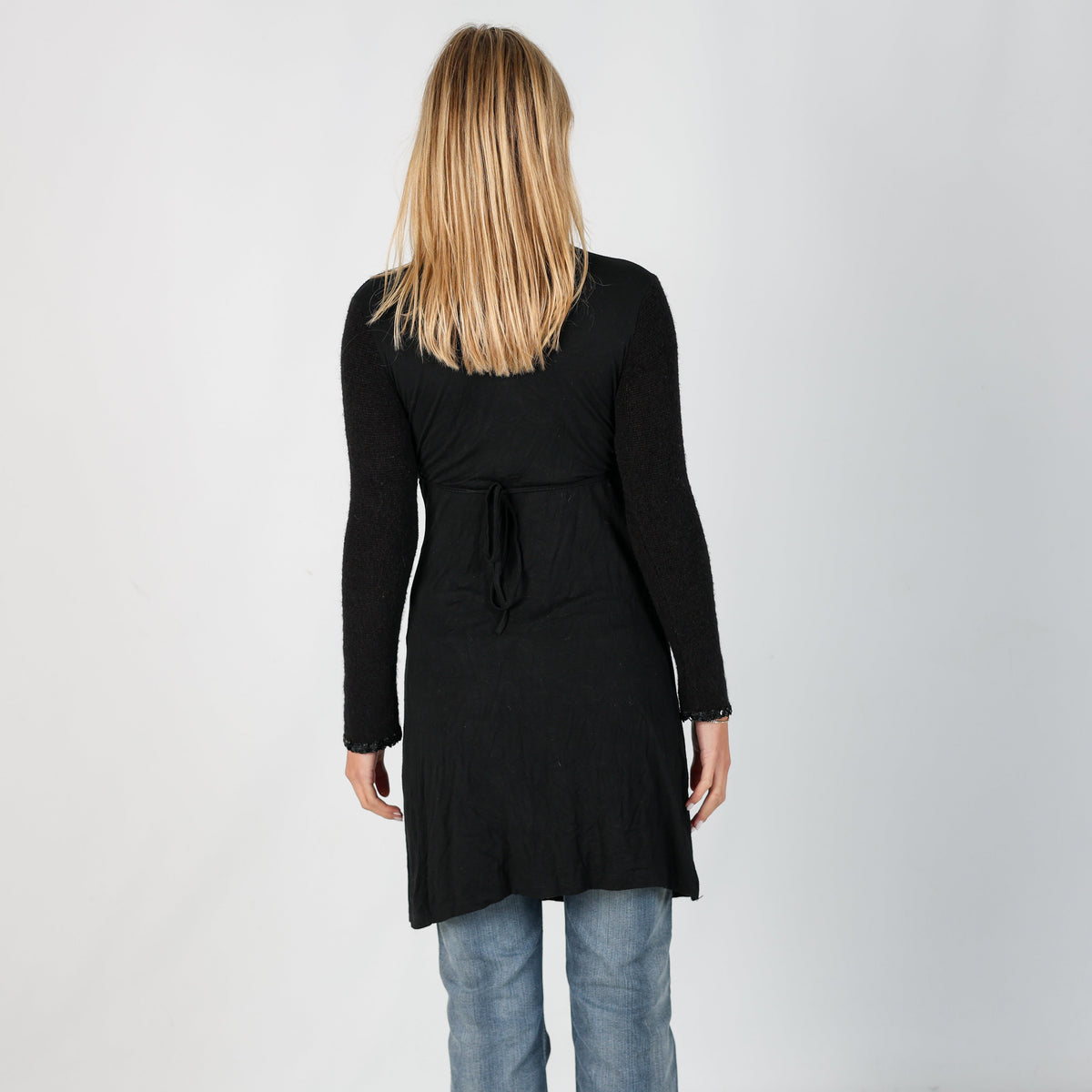 Black Y2K Woven Midi Dress (S)
