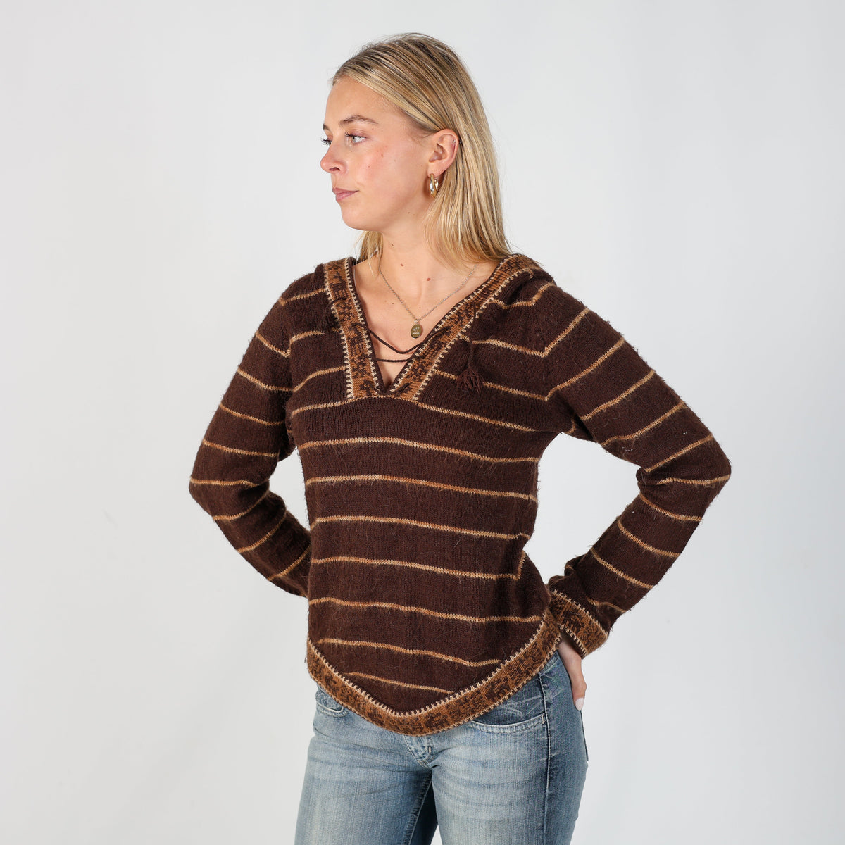 Brown Y2K Knitted Jumper (S)