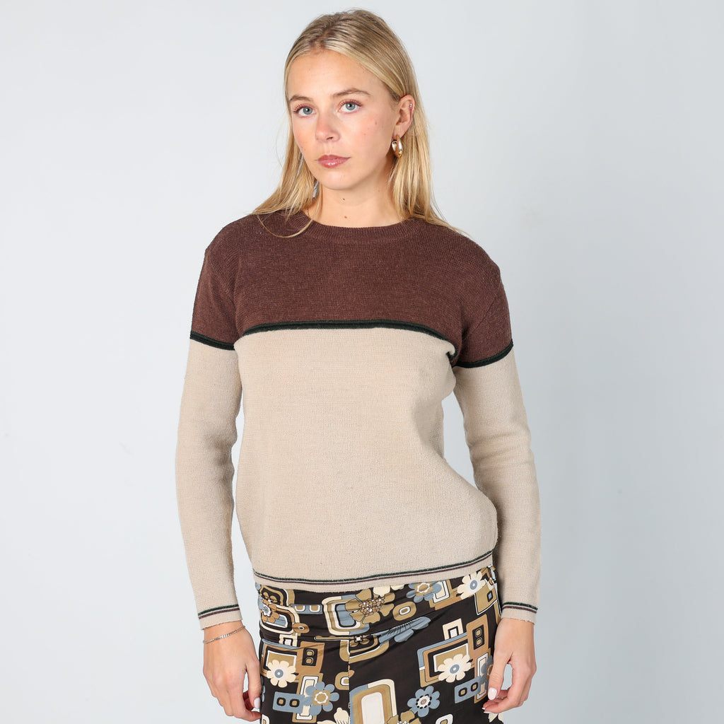 Brown Y2K Onyx Knitted Jumper (S)
