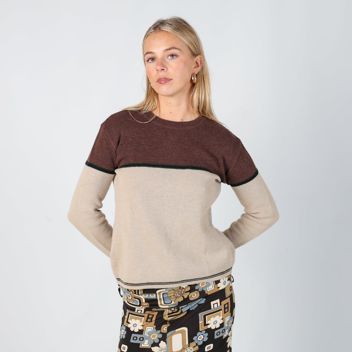 Brown Y2K Onyx Knitted Jumper (S)