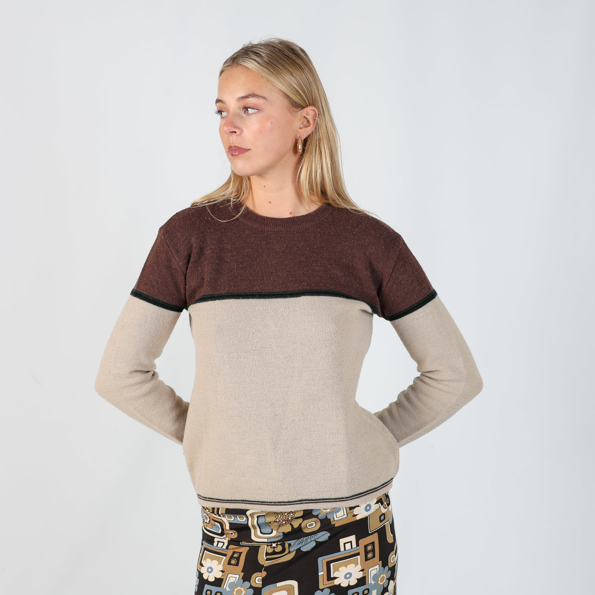 Brown Y2K Onyx Knitted Jumper (S)