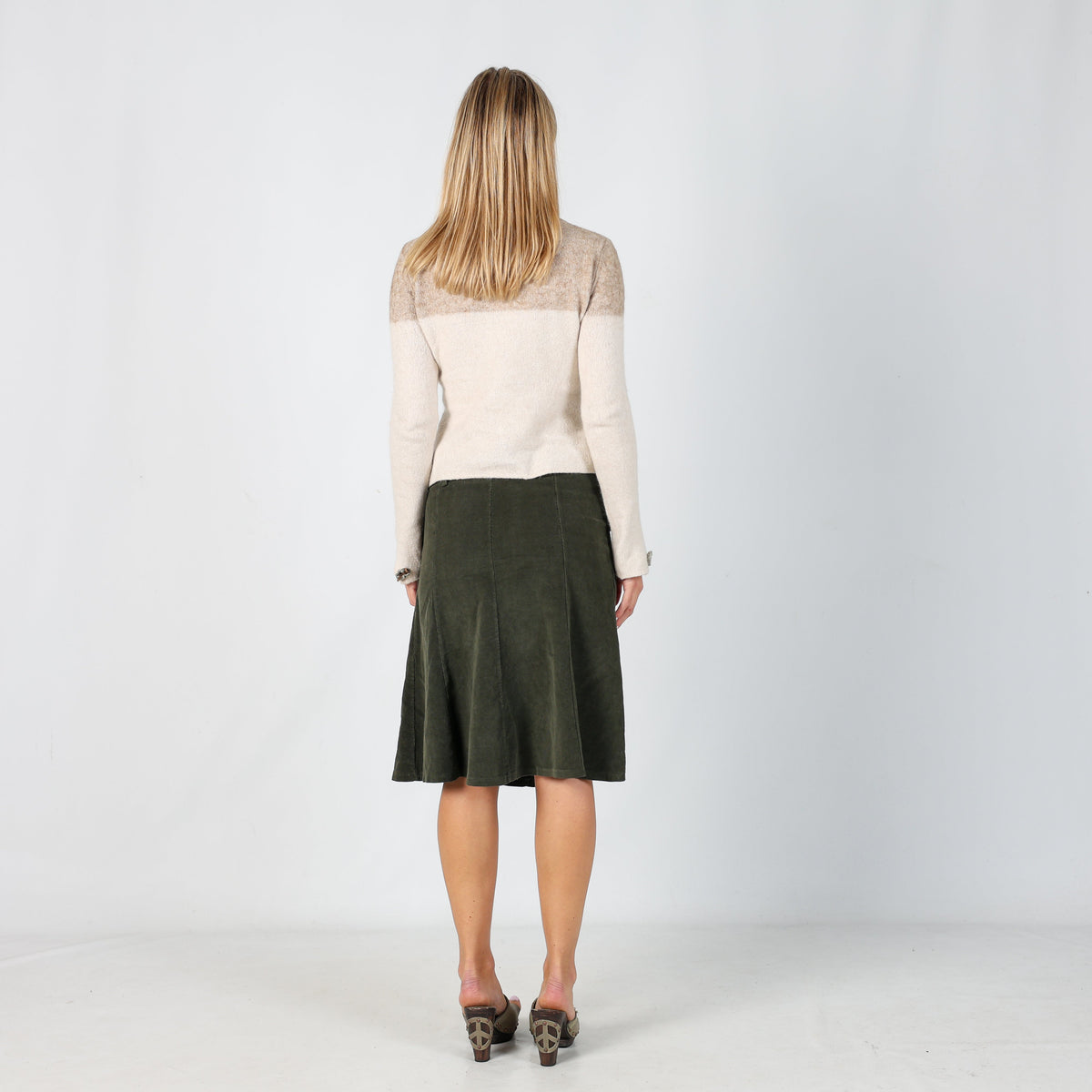 Dark Green Y2K Cord Skirt (S)