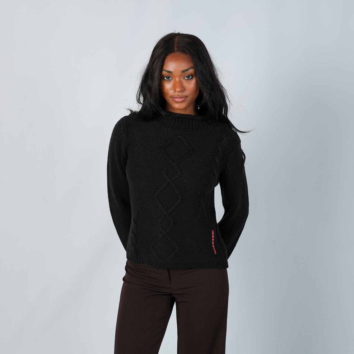 Black Y2K Prada Knitted Jumper (S)