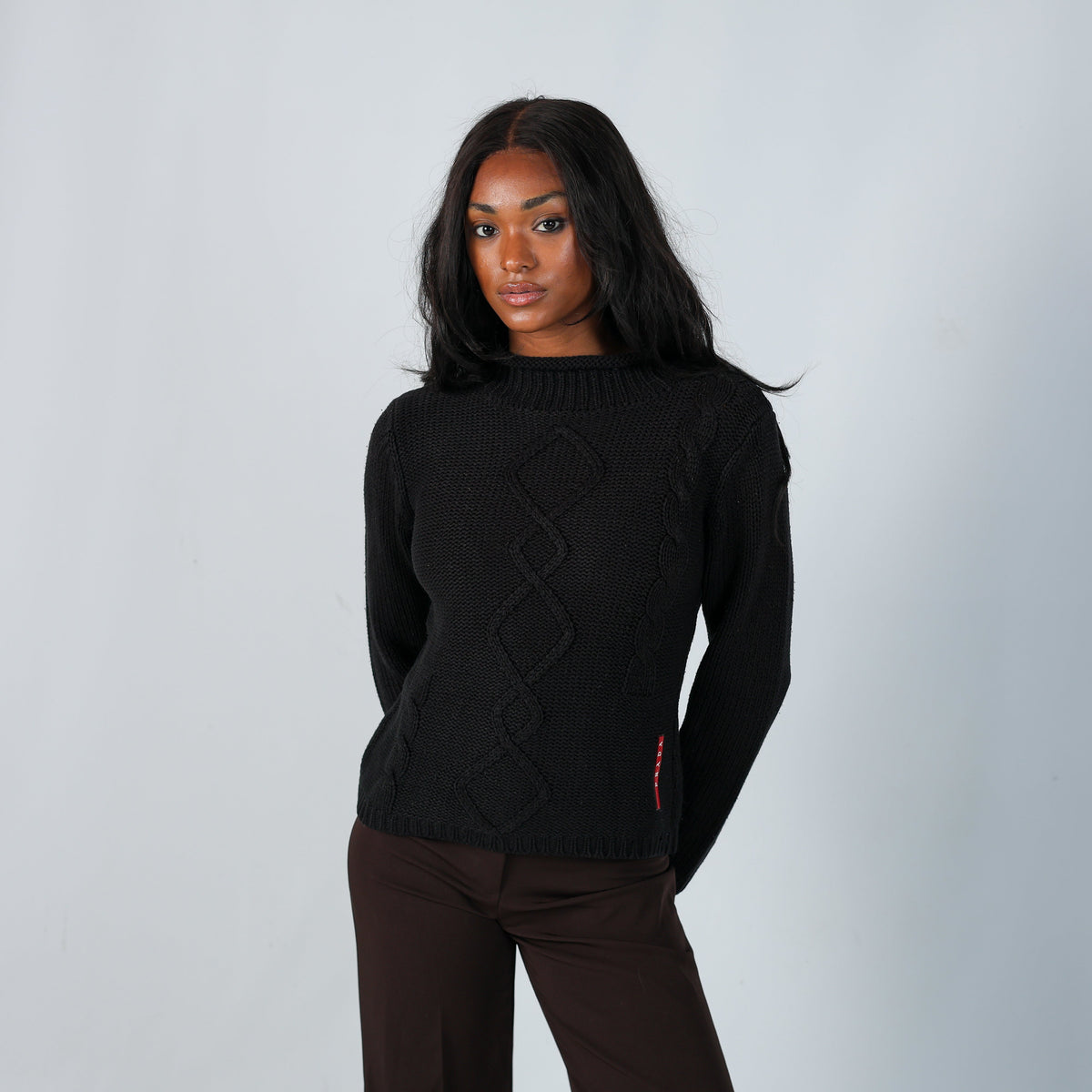 Black Y2K Prada Knitted Jumper (S)