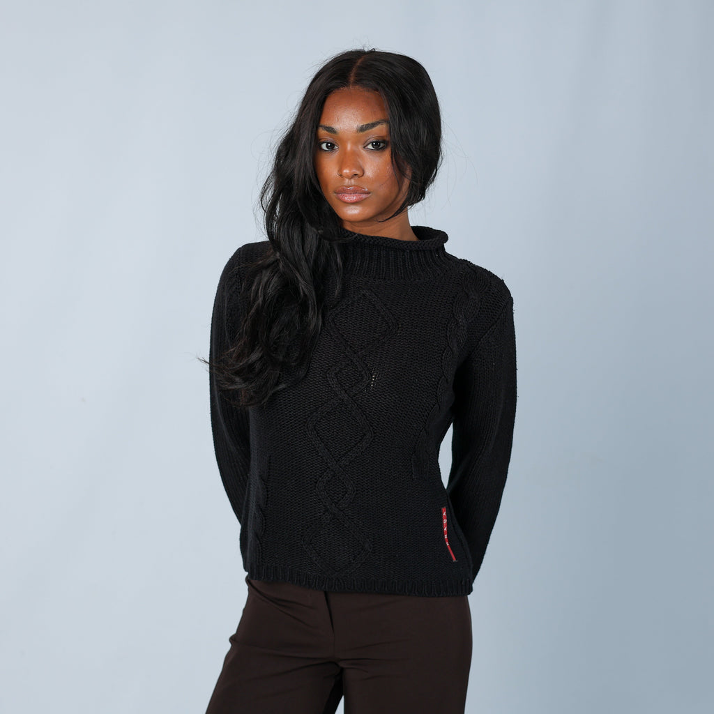 Black Y2K Prada Knitted Jumper (S)