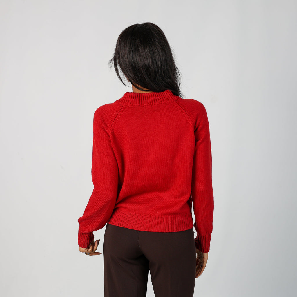 Red Y2K Max Mara Knitted Jumper (M)