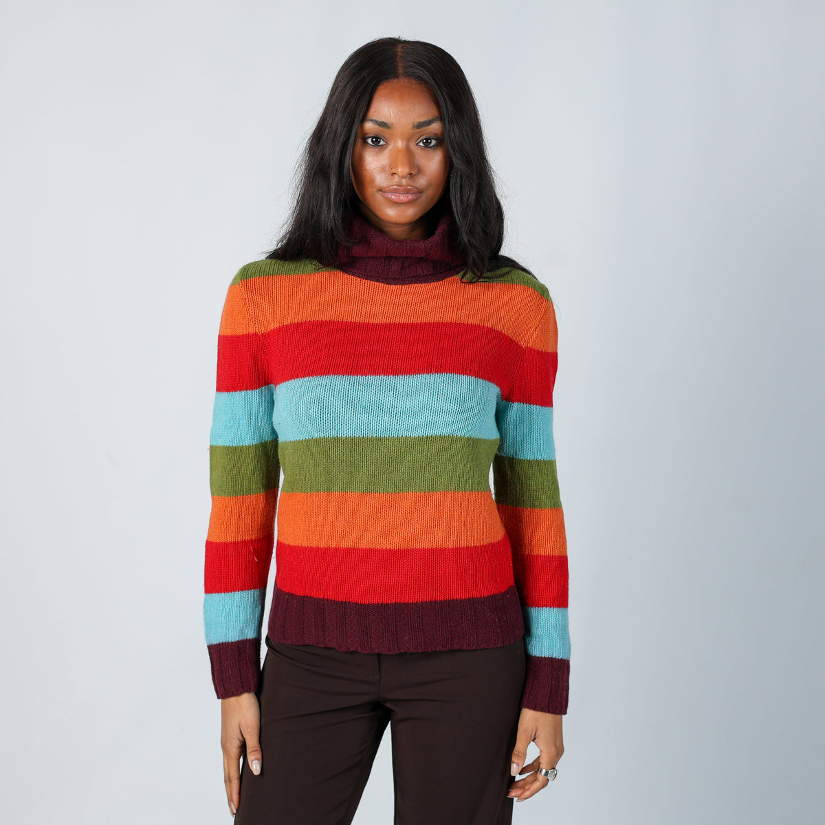 Multicoloured Y2K Knitted Jumper (S)