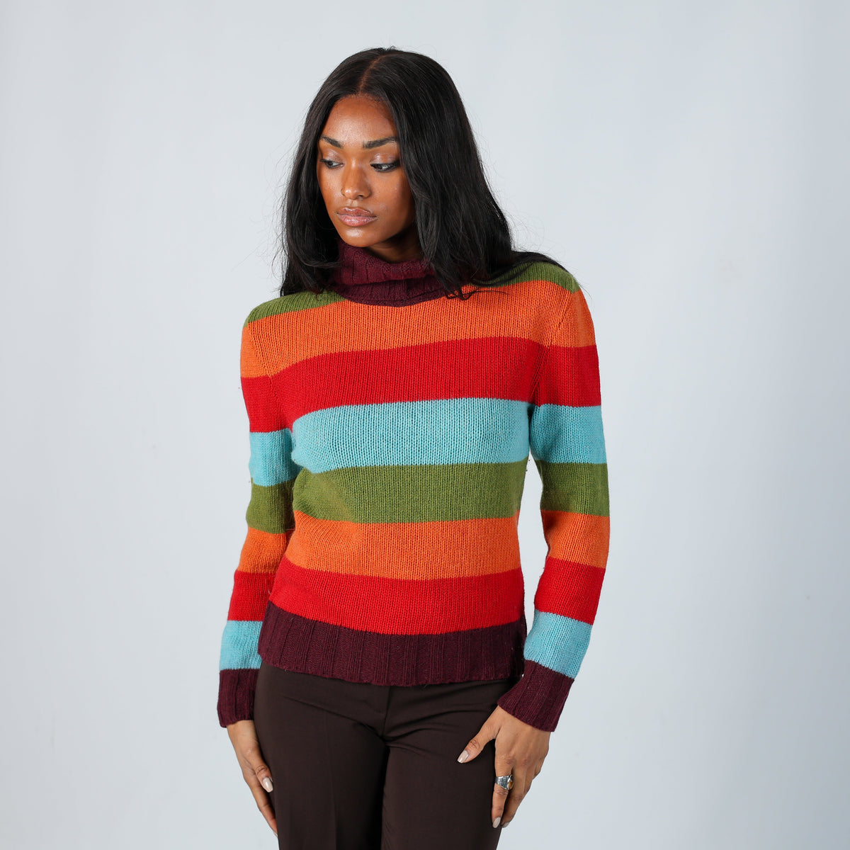 Multicoloured Y2K Knitted Jumper (S)