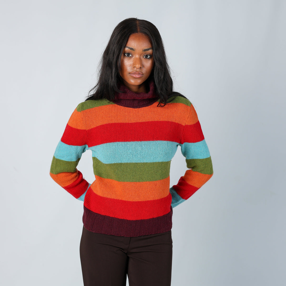 Multicoloured Y2K Knitted Jumper (S)