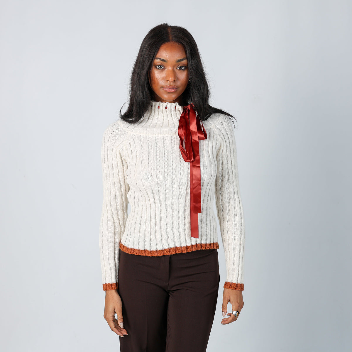 Cream Y2K Knitted Jumper (S)