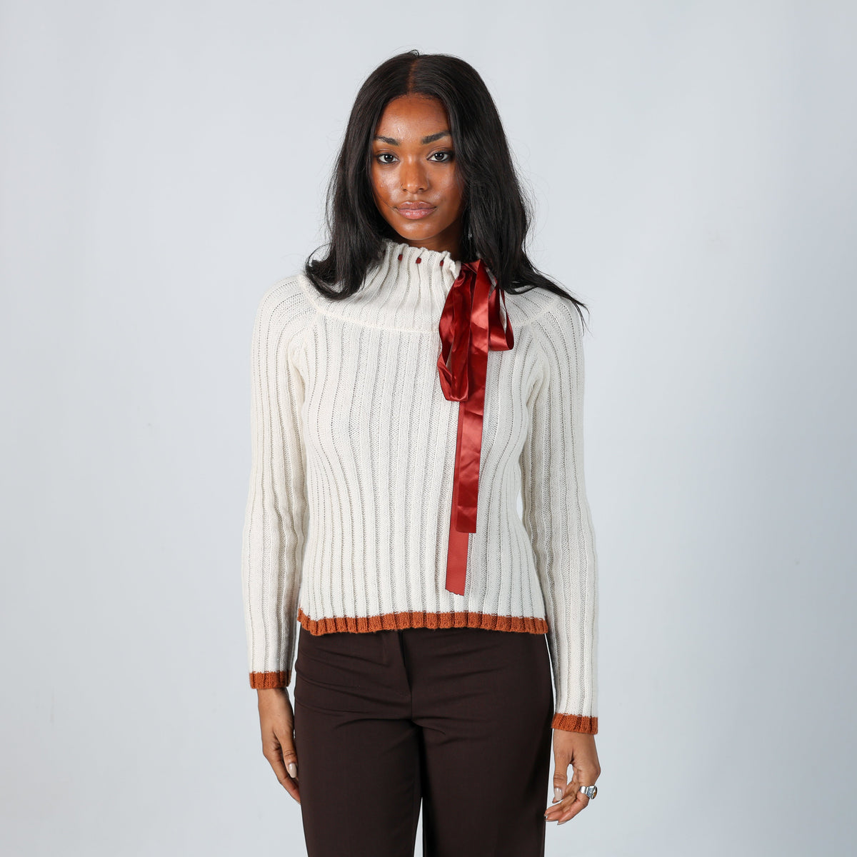Cream Y2K Knitted Jumper (S)