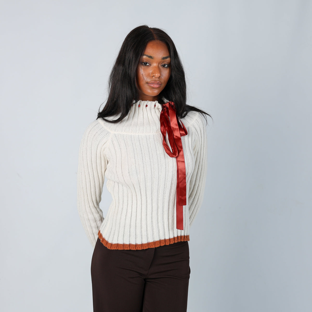 Cream Y2K Knitted Jumper (S)