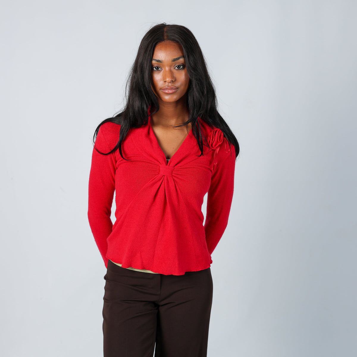 Red Y2K Siste's Knitted Top (S)
