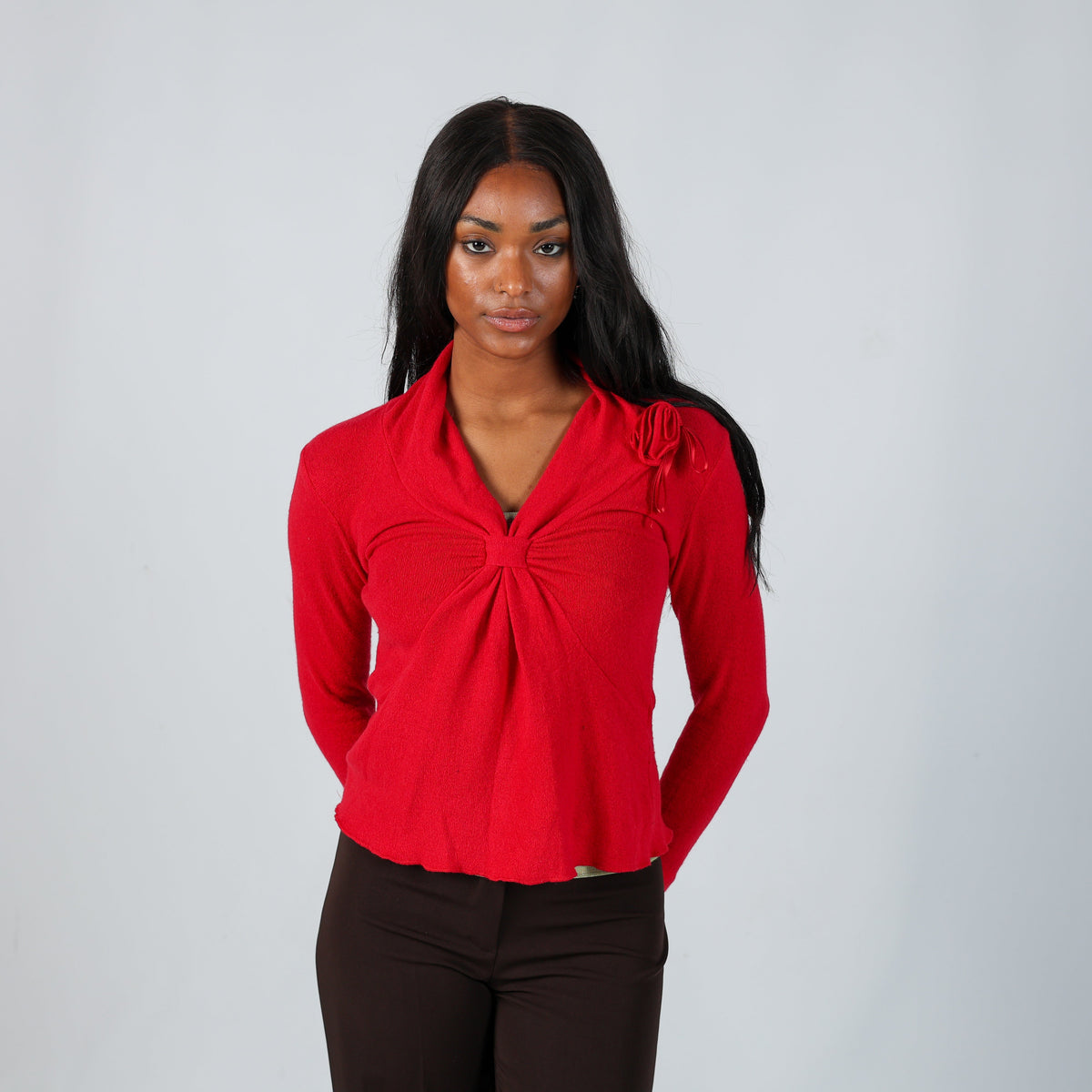 Red Y2K Siste's Knitted Top (S)