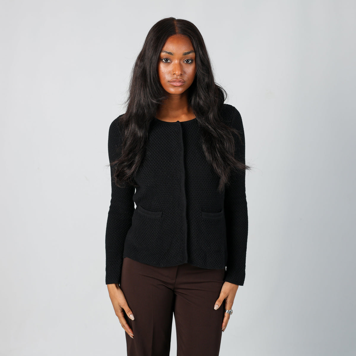 Black Y2K Intimissimi Knitted Top (M)