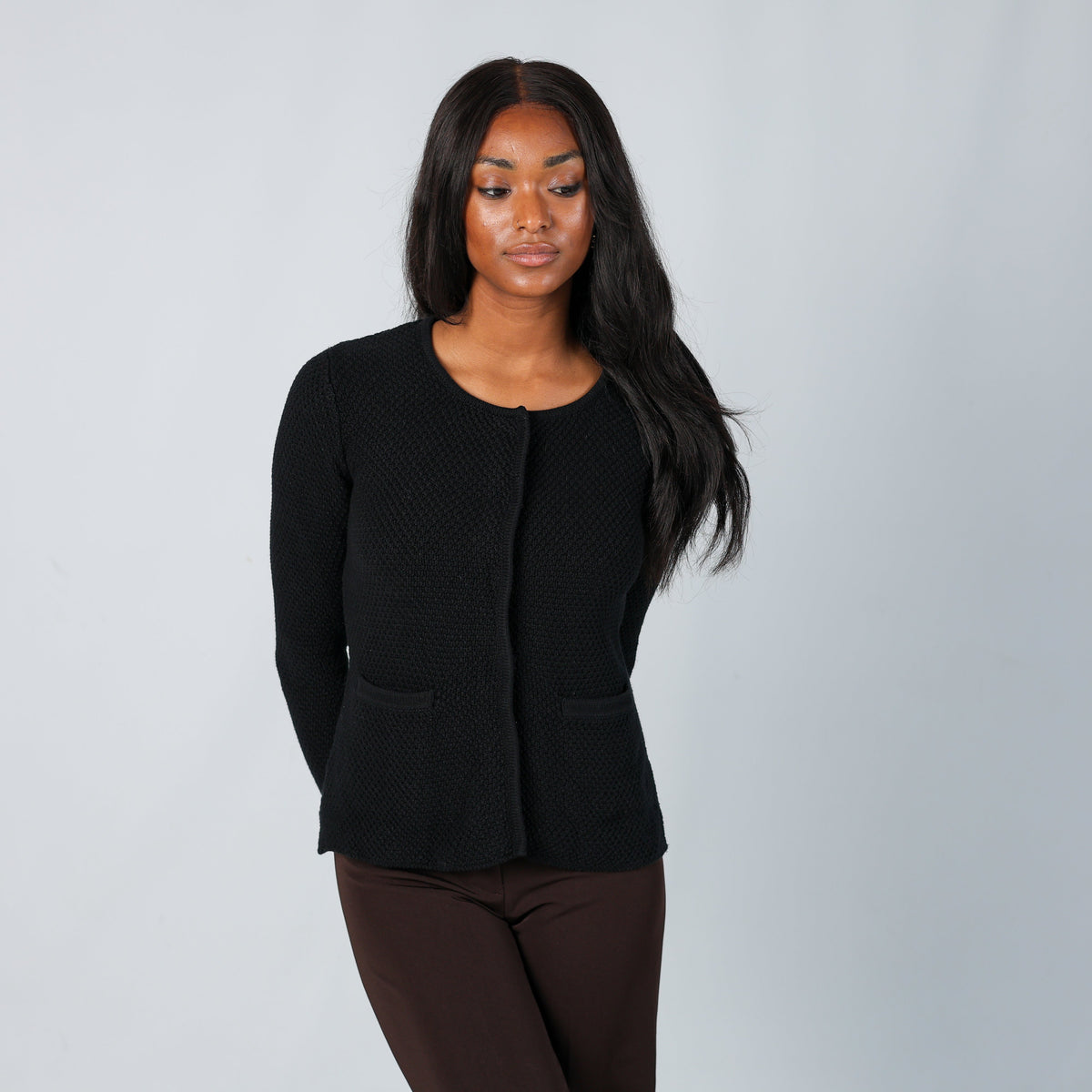 Black Y2K Intimissimi Knitted Top (M)