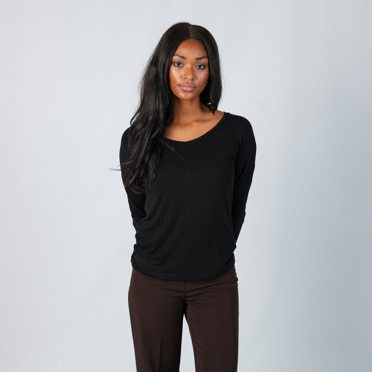 Black Y2K Max Mara Long Sleeve Top (S)