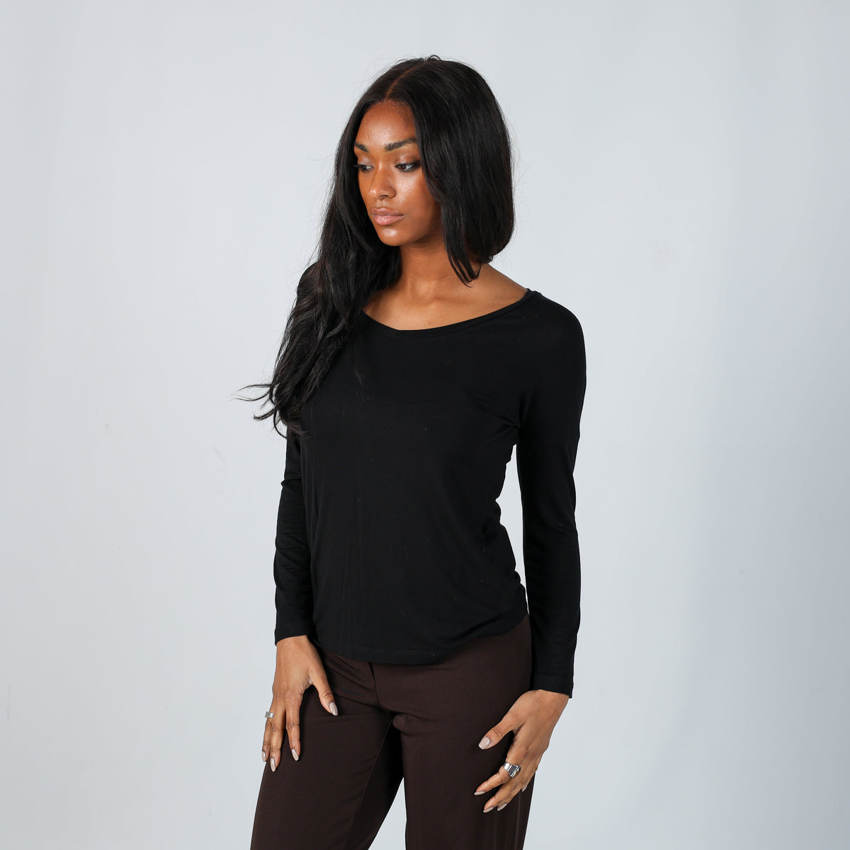 Black Y2K Max Mara Long Sleeve Top (S)