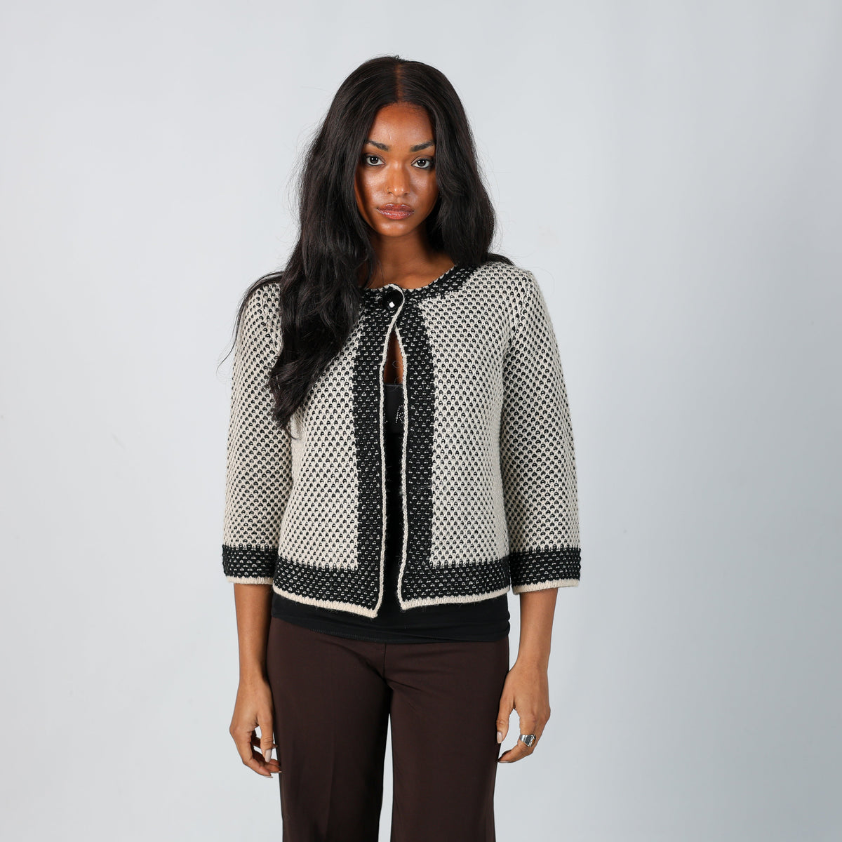 Cream Y2K Sarah Allison's Knitted Jumper (S)