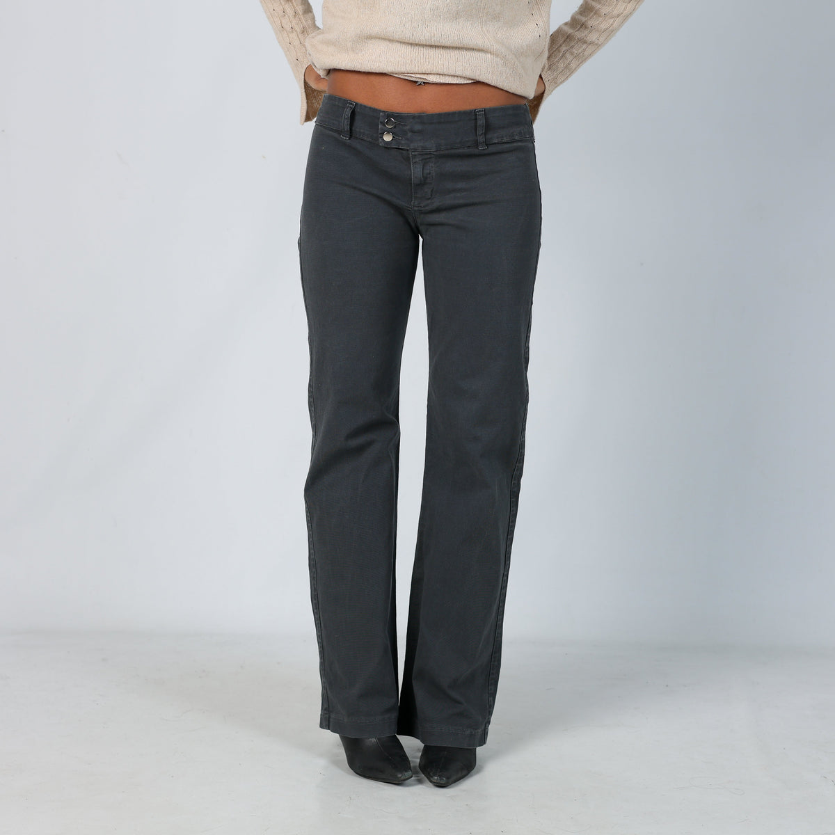 Charcoal Grey Y2K Lollipop Woven Trousers (M)