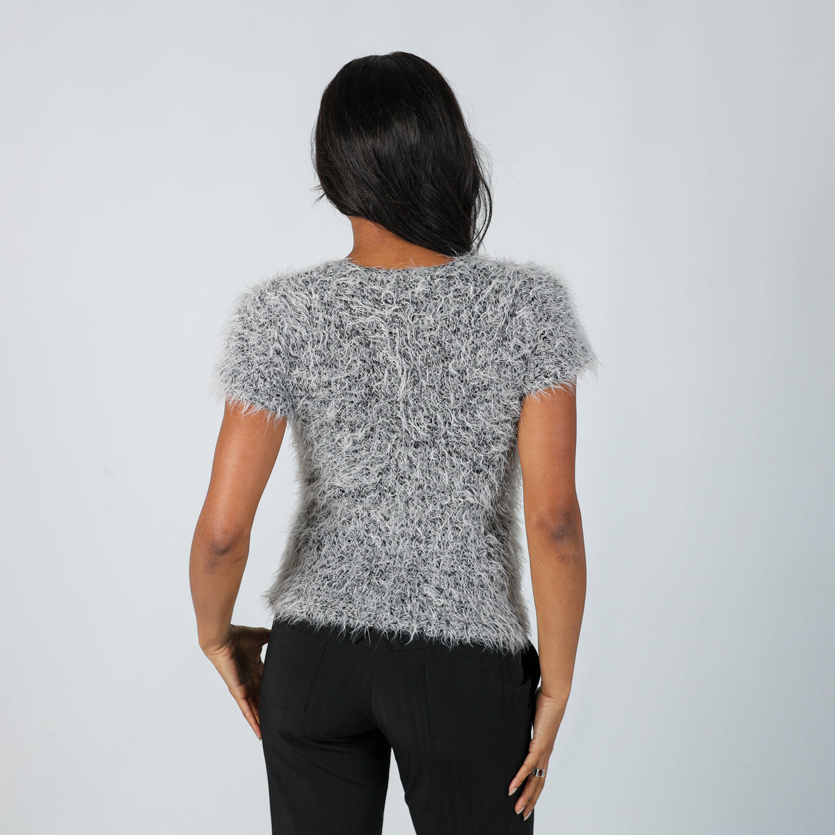 Grey Y2K Knitted Top (S)