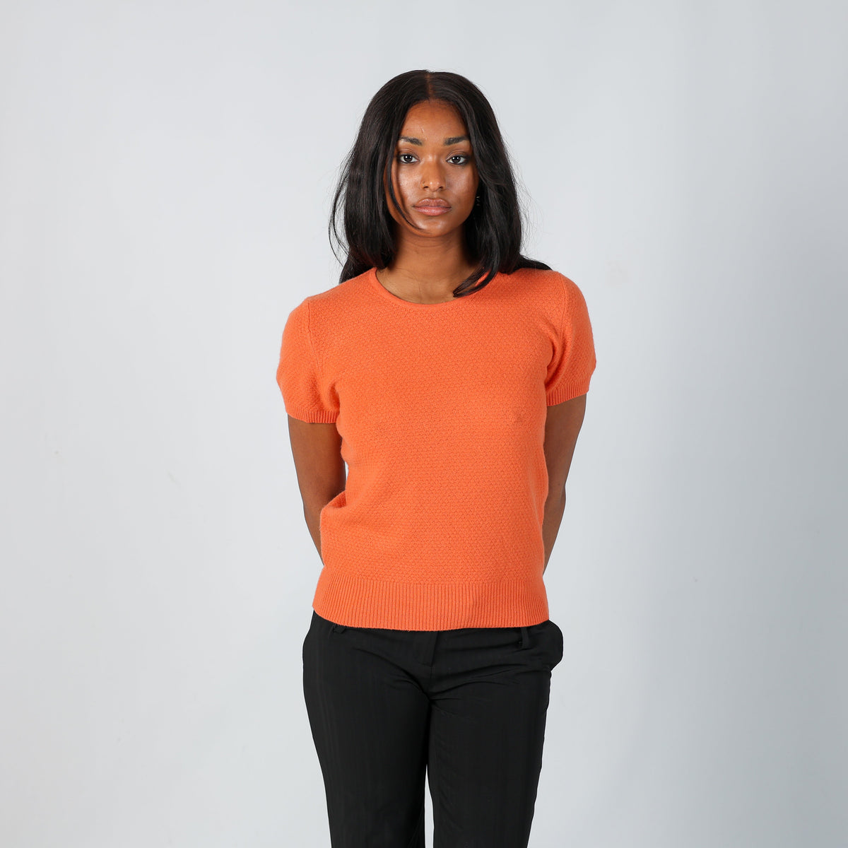 Orange Y2K United Colors of Benetton Knitted Top (S)