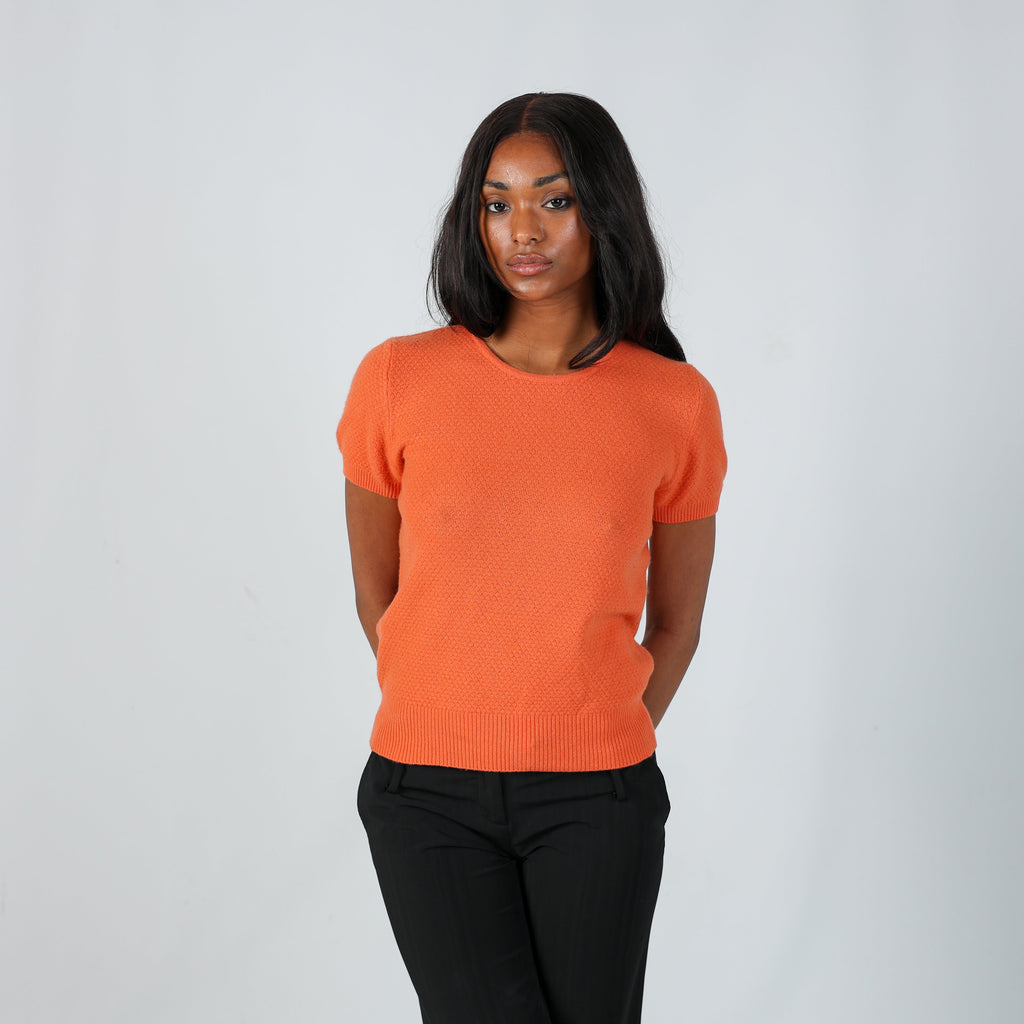 Orange Y2K United Colors of Benetton Knitted Top (S)
