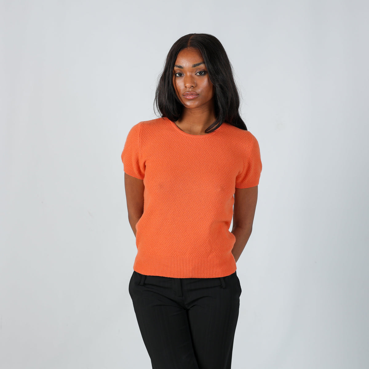 Orange Y2K United Colors of Benetton Knitted Top (S)