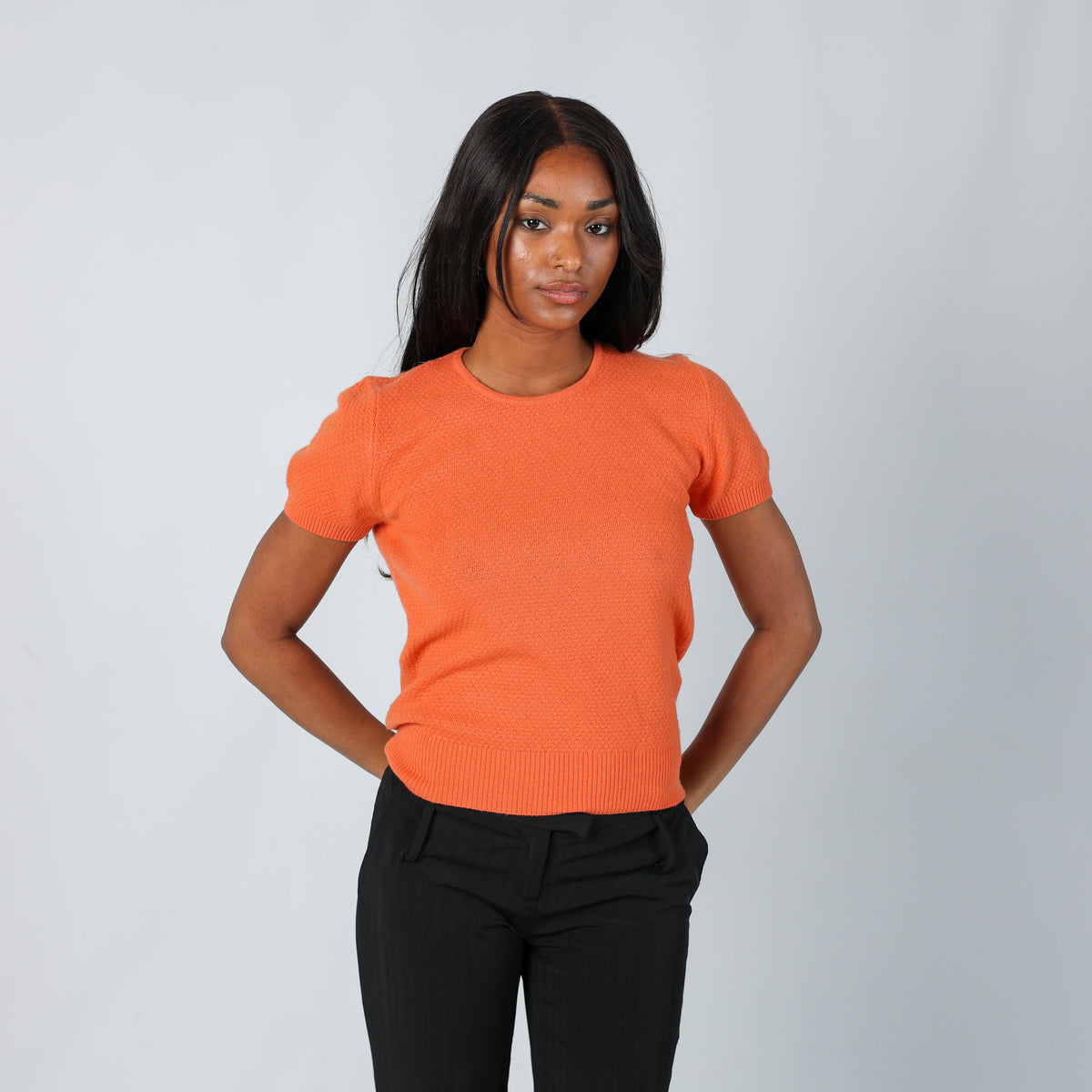 Orange Y2K United Colors of Benetton Knitted Top (S)
