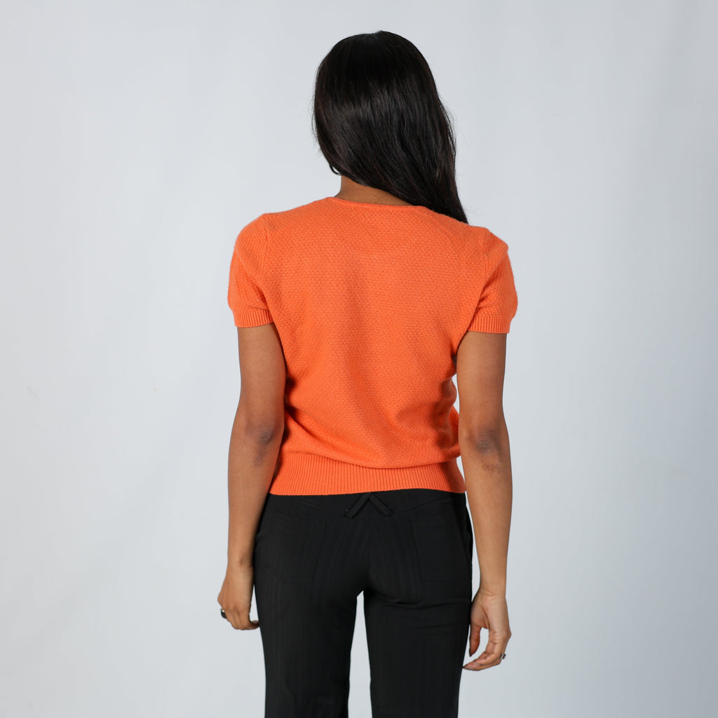 Orange Y2K United Colors of Benetton Knitted Top (S)